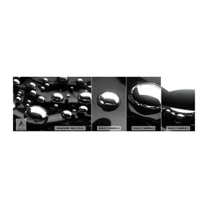 Provbit av självhäftande fototapet Deluxe Sticker - Ur svarta massan - Abstraktion, Krombollar, 3D - 100x30 cm