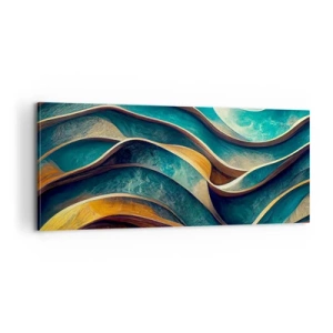Canvastavla - Bild på duk - Meandrar av blått - 100x40 cm