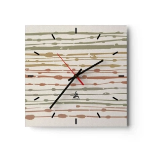 Väggklocka - Klocka på glas - Musikalisk färgnotation - 40x40 cm
