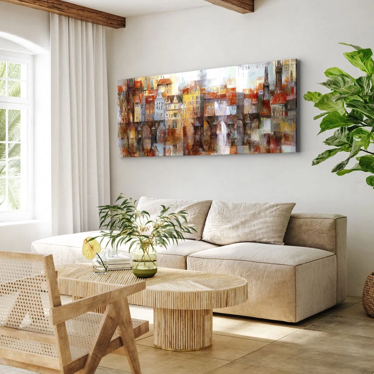 Canvastavla - Bild på duk - Vackert under bron - 160x50 cm