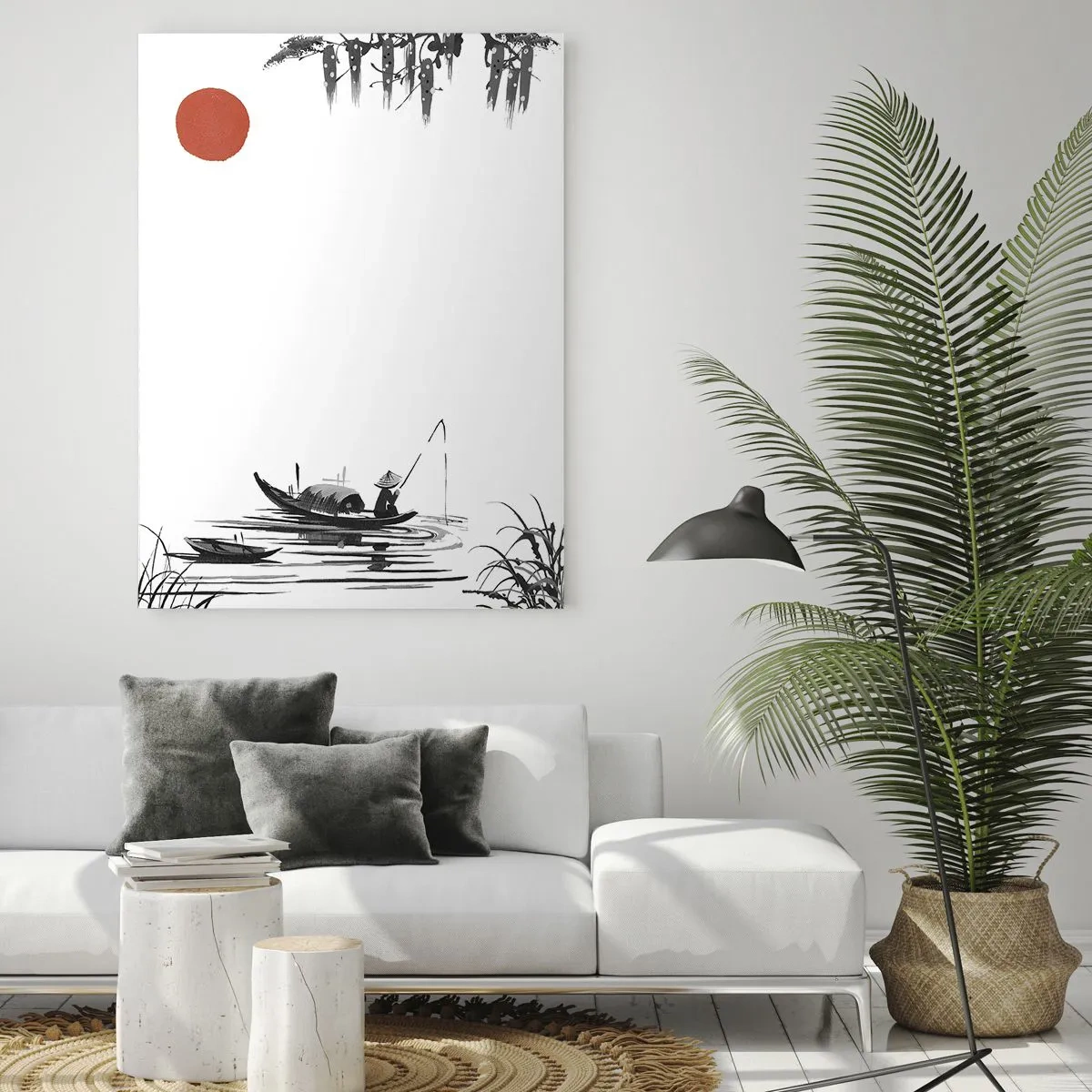 Glastavla - Bild på glas - Asiatisk eftermiddag - 80x120 cm