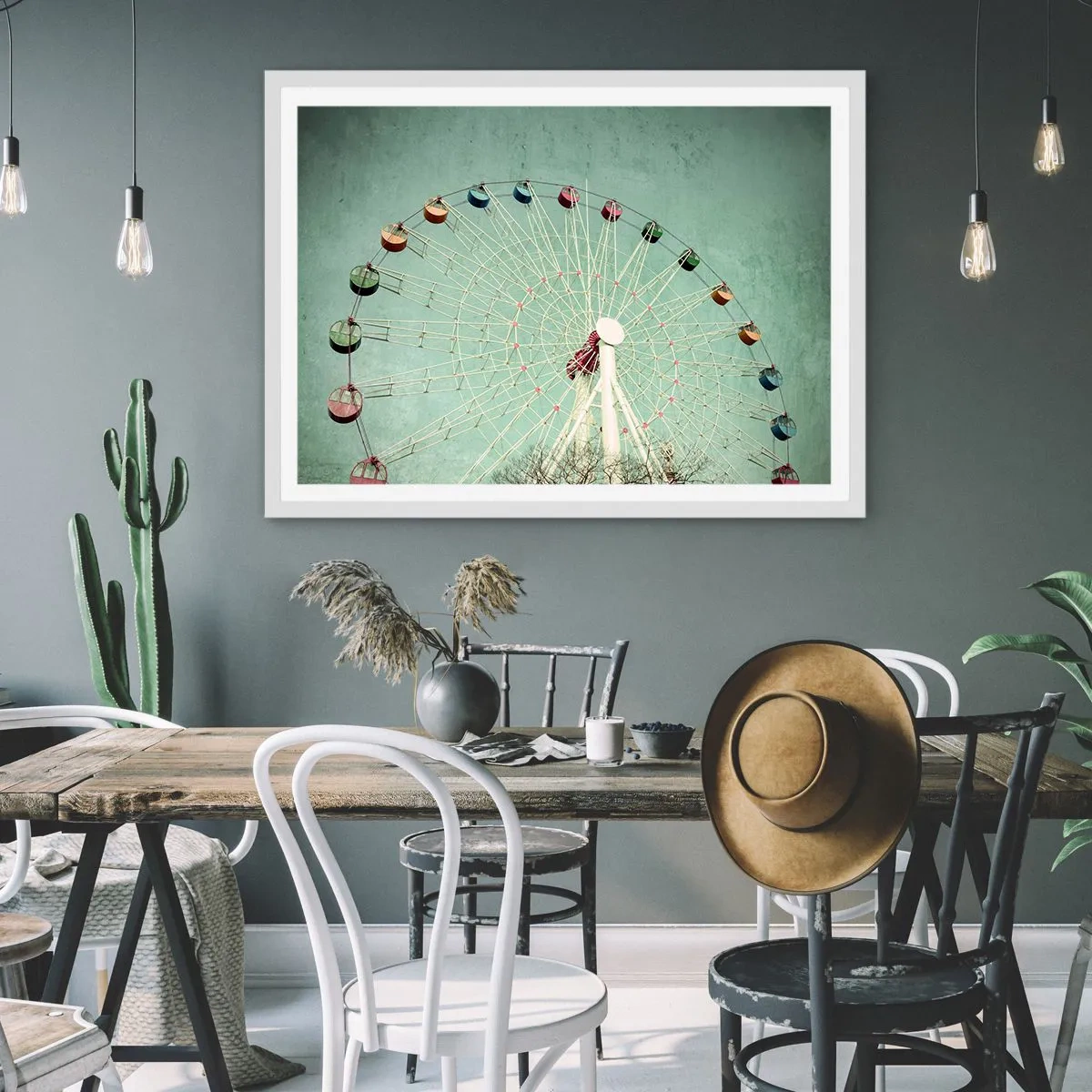 Affisch i vit ram - Välkommen att ha kul - 100x70 cm