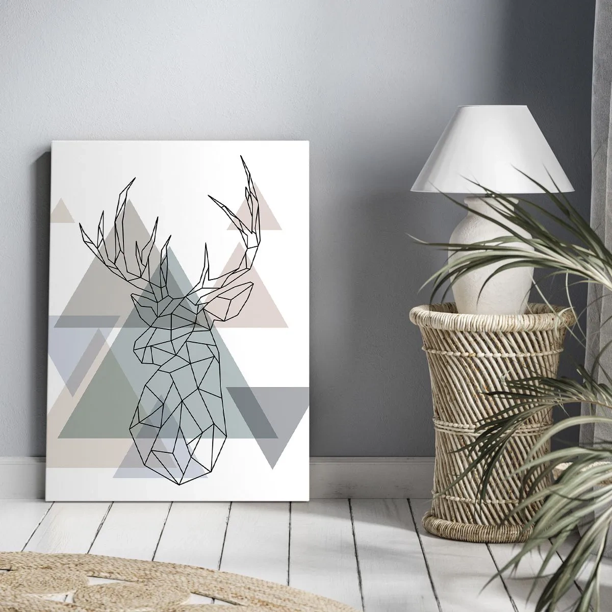 Canvastavla - Bild på duk - I en geometrisk skog - 50x70 cm