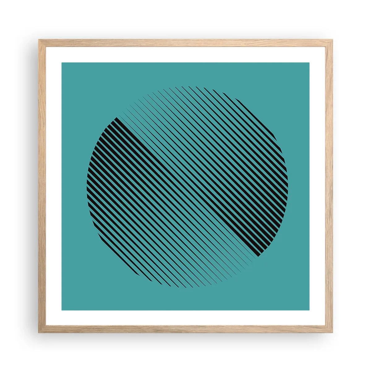 Affisch i ram av ljusek - Cirkeln - en geometrisk variation - 60x60 cm
