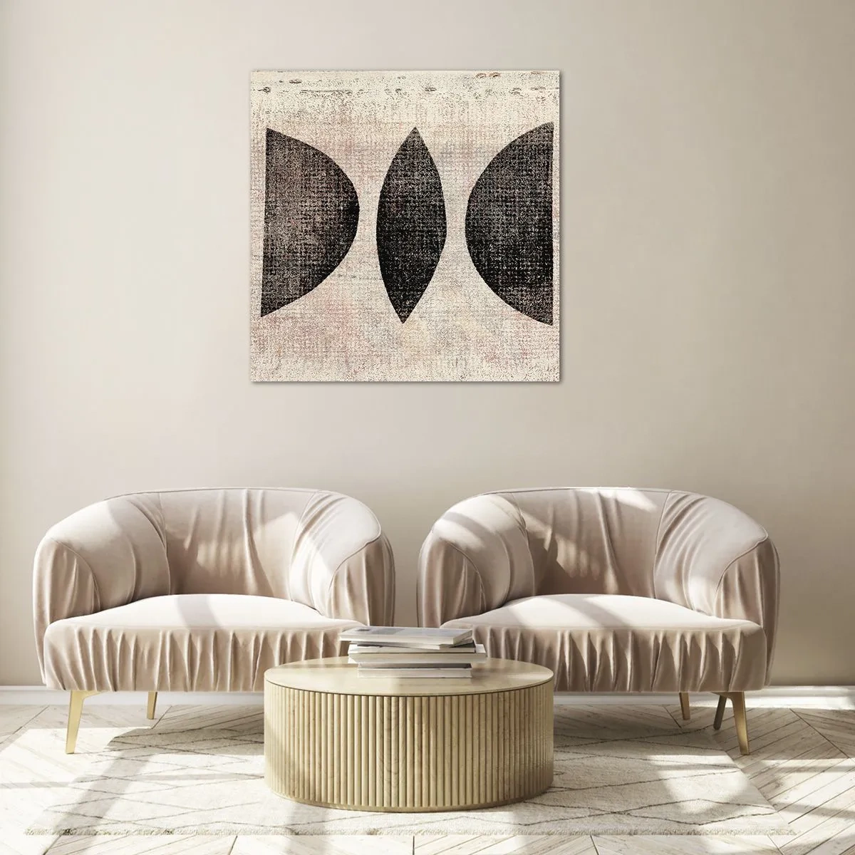 Glastavla - Bild på glas - Etnisk abstraktion - 70x70 cm