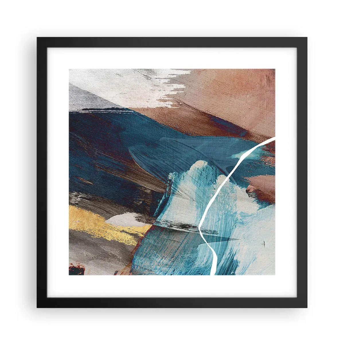 Affisch i svart ram - Med styrka och energi - 40x40 cm