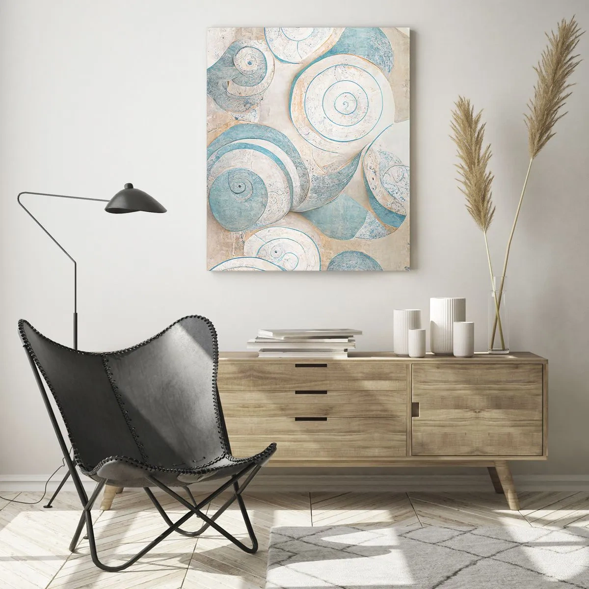 Glastavla - Bild på glas - Vad döljer musslan? - 50x70 cm