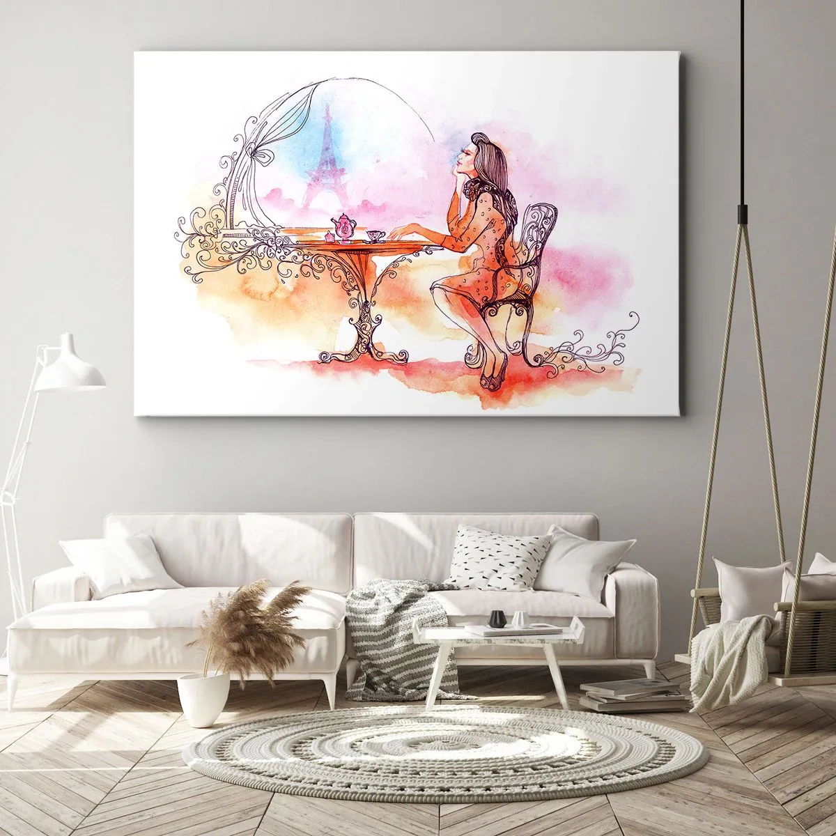 Canvastavla - Bild på duk - Paris stil - 100x70 cm