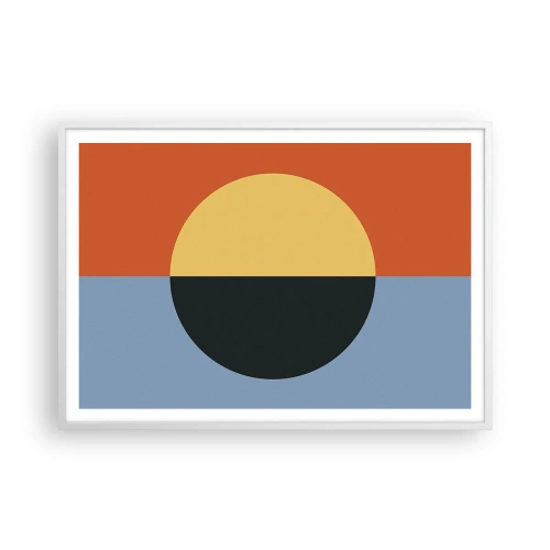 Affisch i vit ram - Komposition av värme och kyla - 100x70 cm