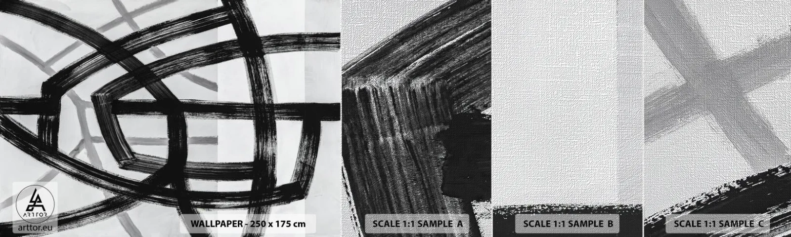 Provbit av fototapet Premium Canvas - Att skapa djupet - Streck, Bit, Modern - 100x30 cm