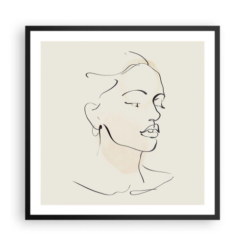 Affisch i svart ram - Säkra drag - 60x60 cm