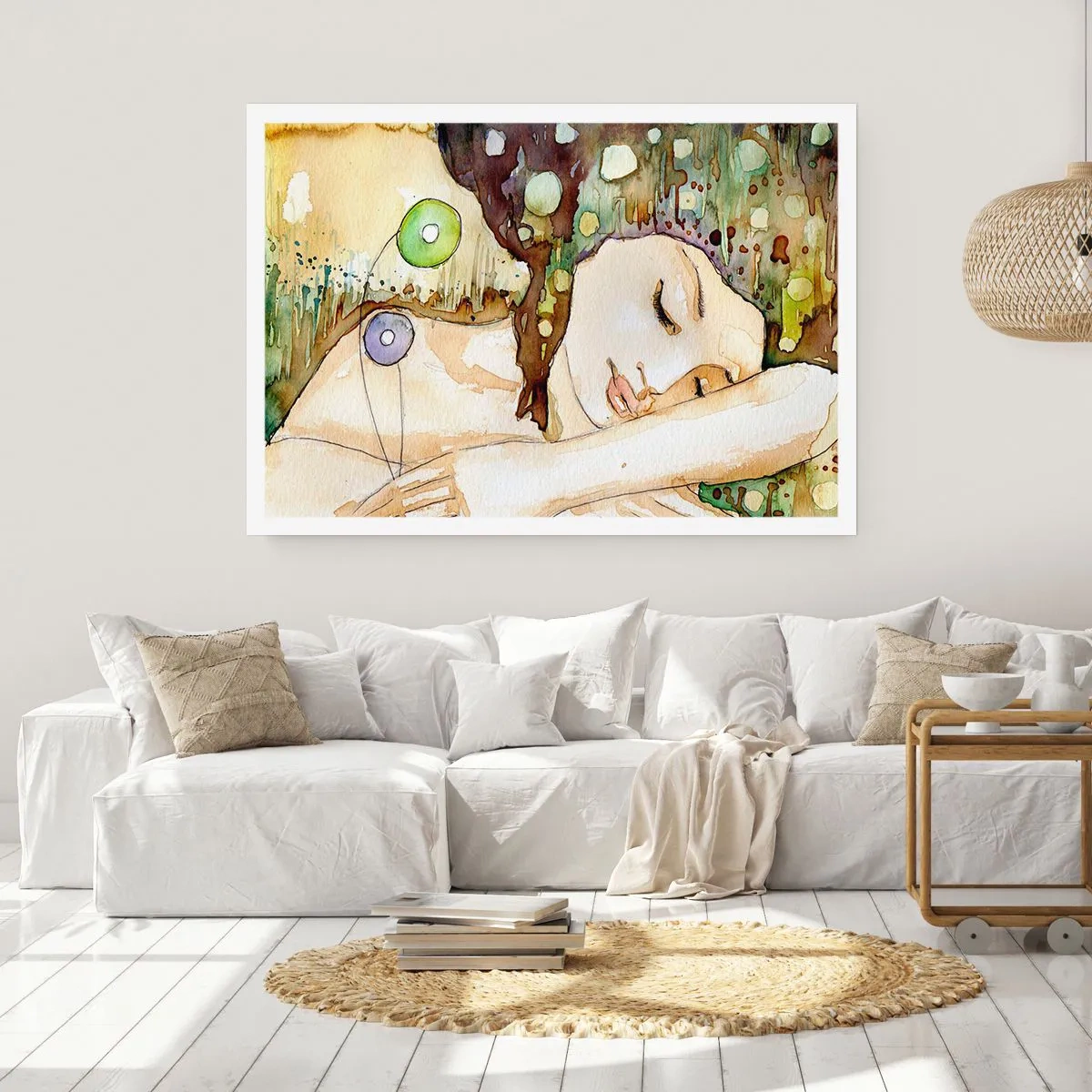 Affisch - Smaragd-viol dröm - 70x50 cm