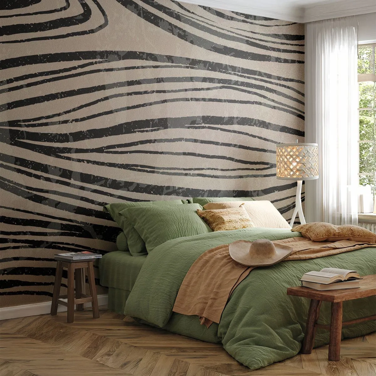 Fototapet Premium Canvas - Stänk av linjer - Abstraktion, Rader, Modern - 250x175 cm