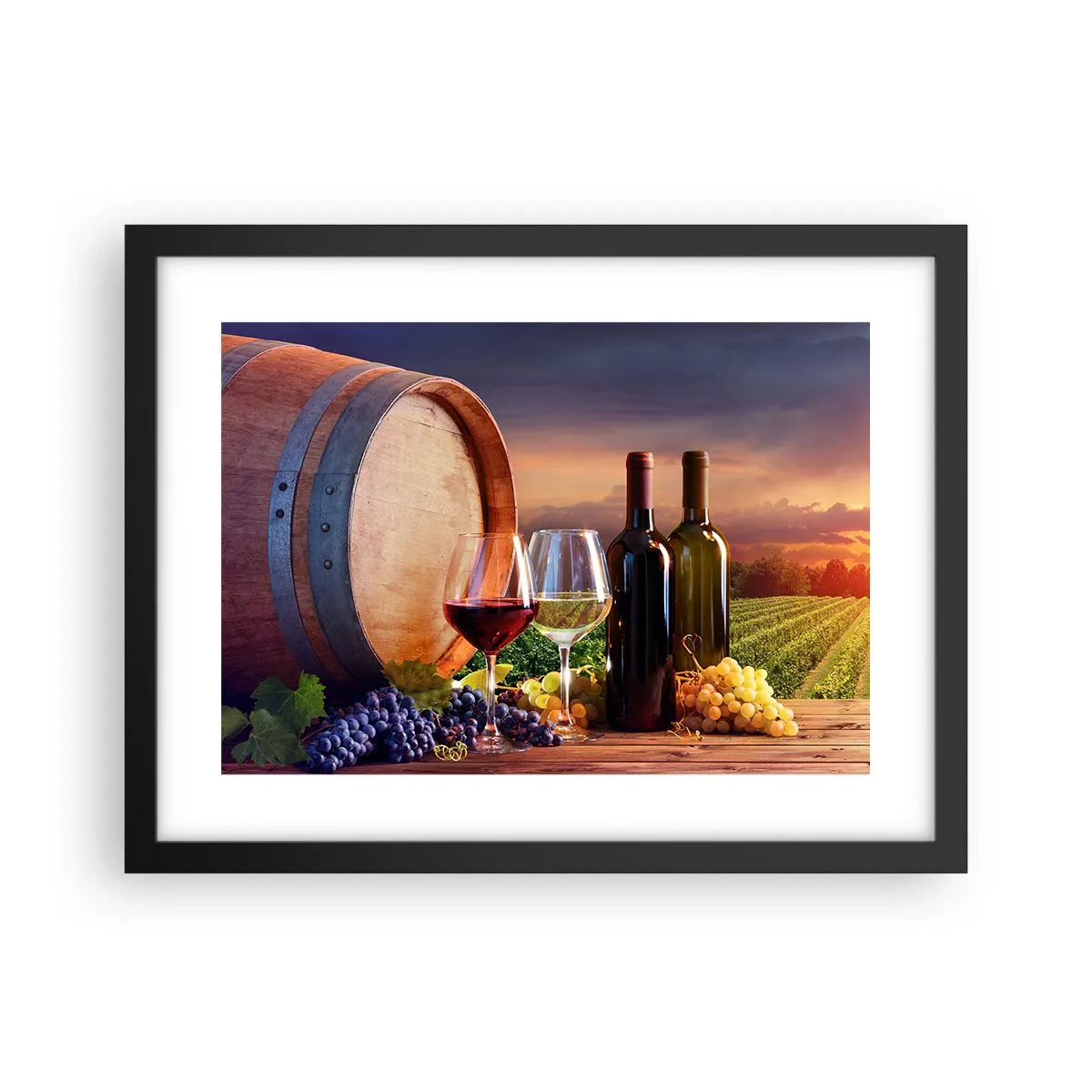 Affisch i svart ram - Här smakar livet - 40x30 cm