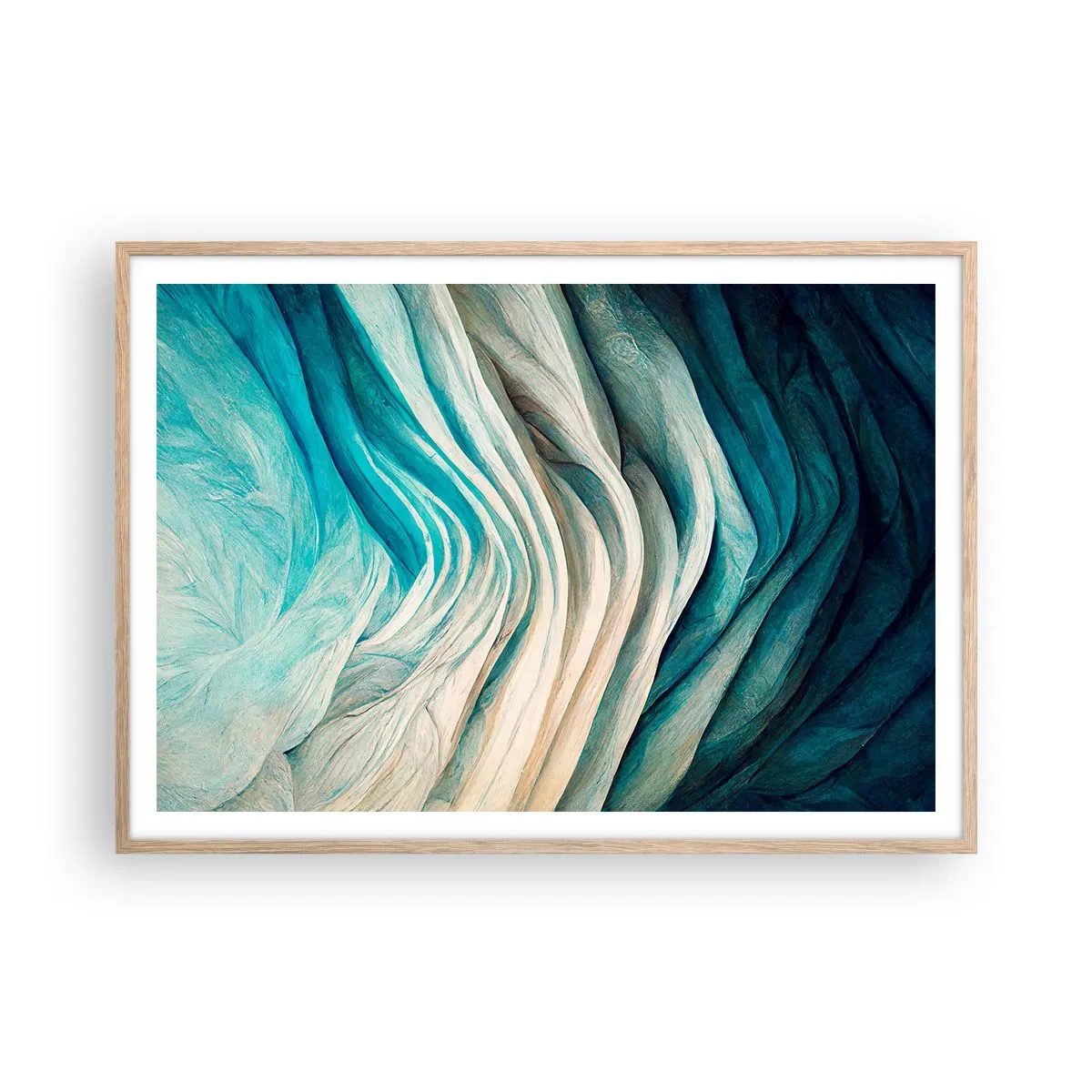 Affisch i ram av ljusek - Blå omättlighet - 100x70 cm