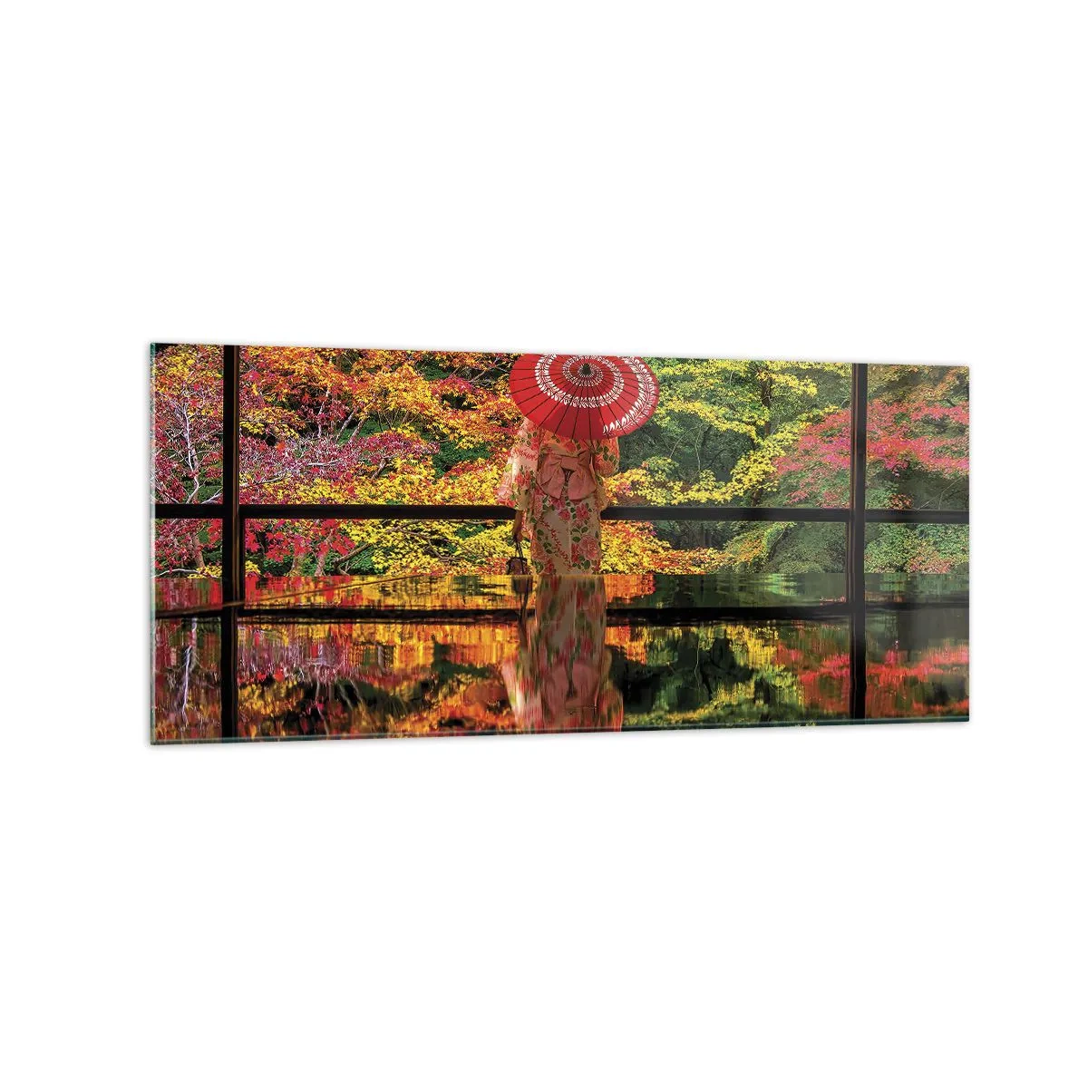 Glastavla - Bild på glas - I naturens tempel - 120x50 cm