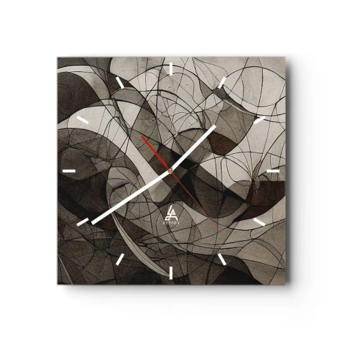 Väggklocka - Klocka på glas - Cirkulation av jordens färger - 30x30 cm