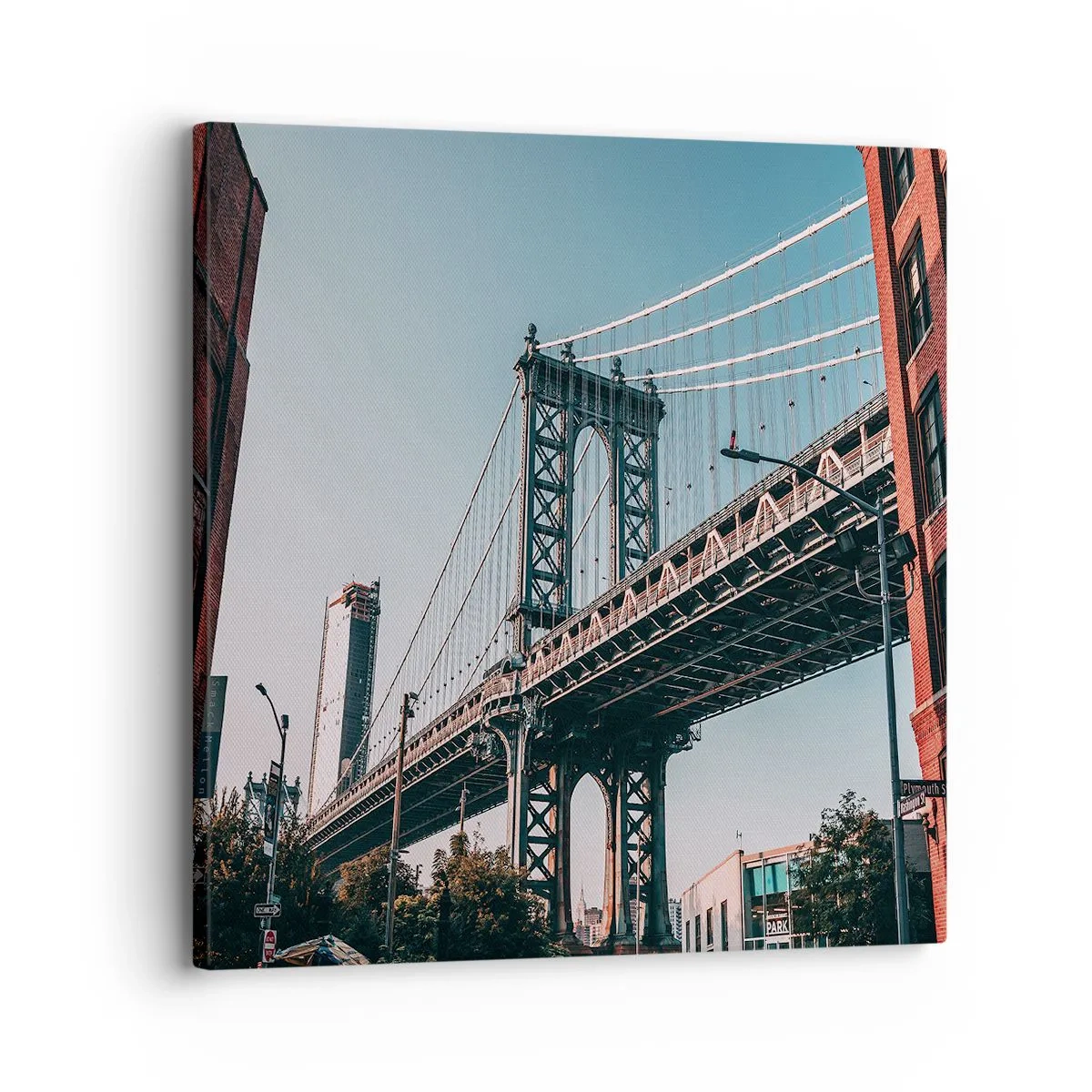 Canvastavla - Bild på duk - Över stadens vågor - 30x30 cm