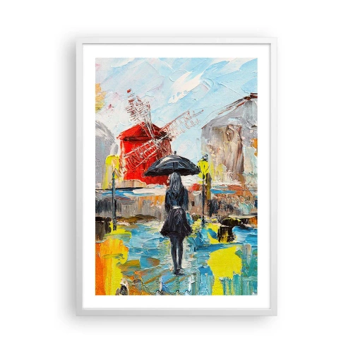 Affisch i vit ram - Parislegender - 50x70 cm