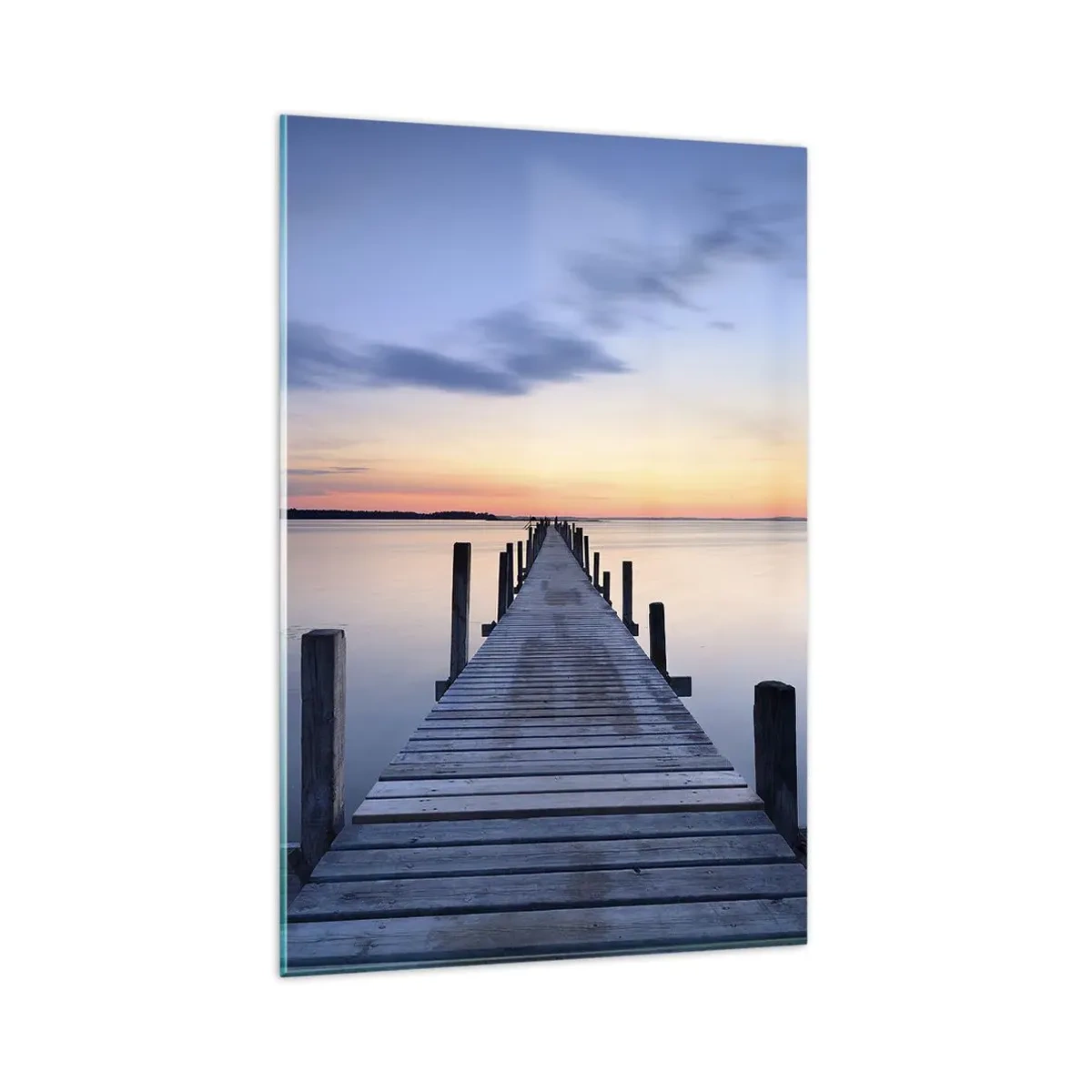 Glastavla - Bild på glas - Klara solnedgångens ro - 80x120 cm