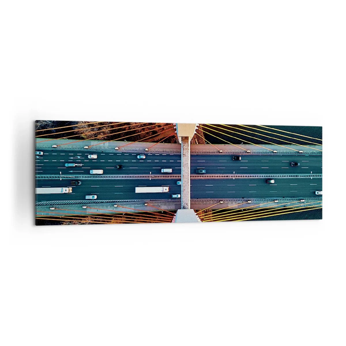 Canvastavla - Bild på duk - Bortom vatten, bortom skog - 160x50 cm