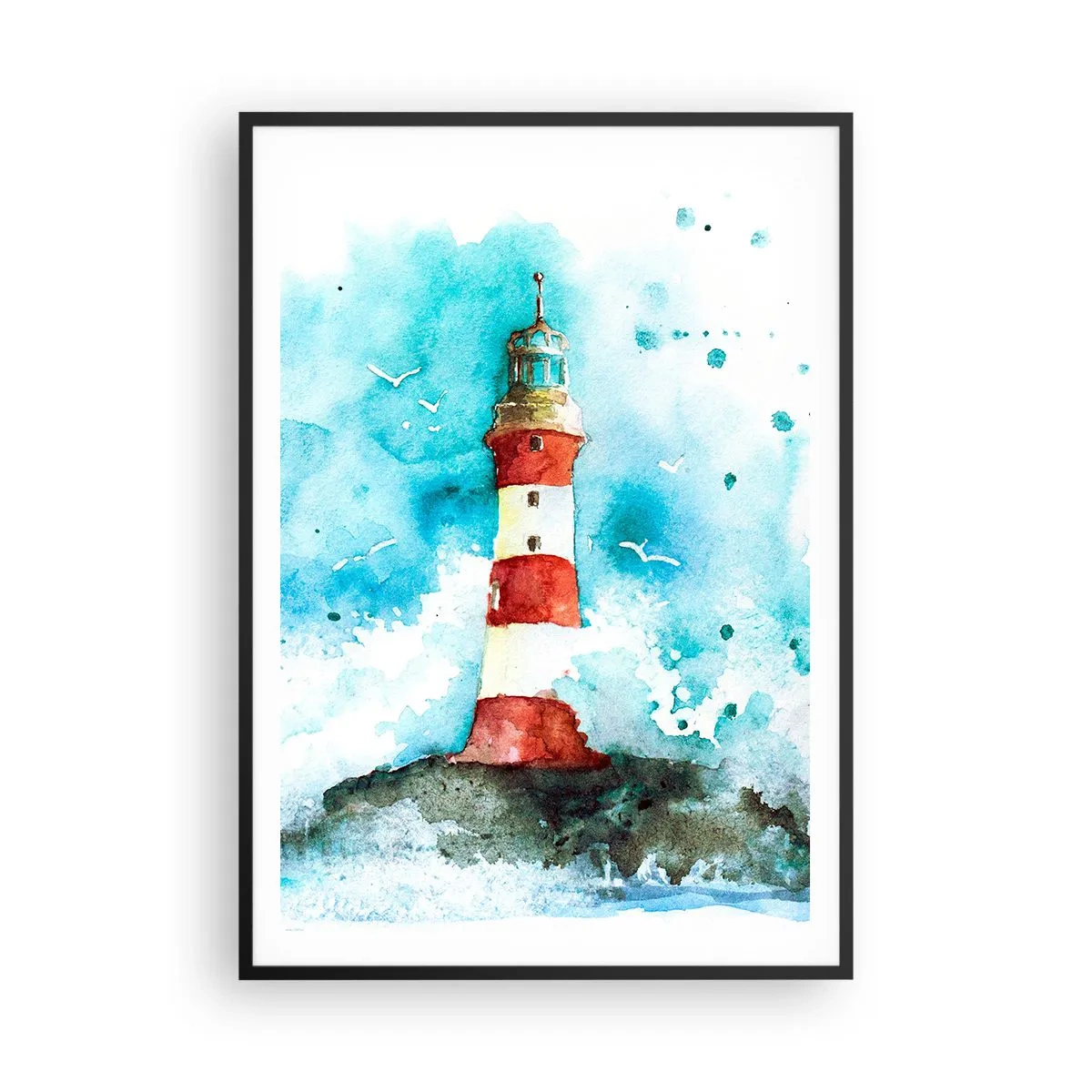 Affisch i svart ram - Elementens enhet - 70x100 cm