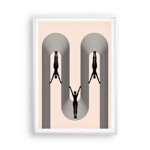 Affisch i vit ram - Upp och ner - 70x100 cm