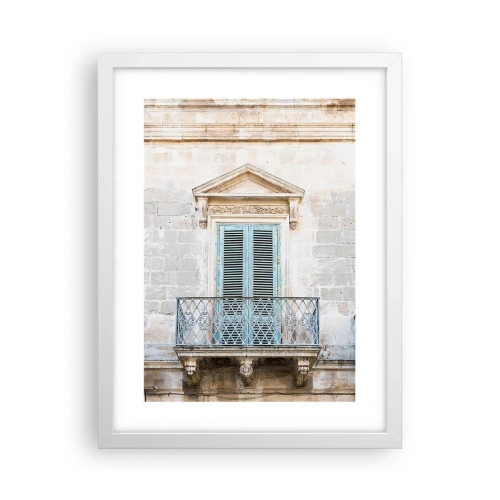 Affisch i vit ram - Italiens unika charm - 30x40 cm