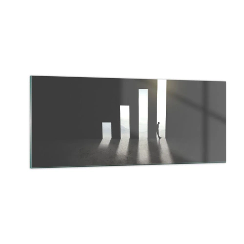 Glastavla - Bild på glas - Framgång - ett intryck - 100x40 cm