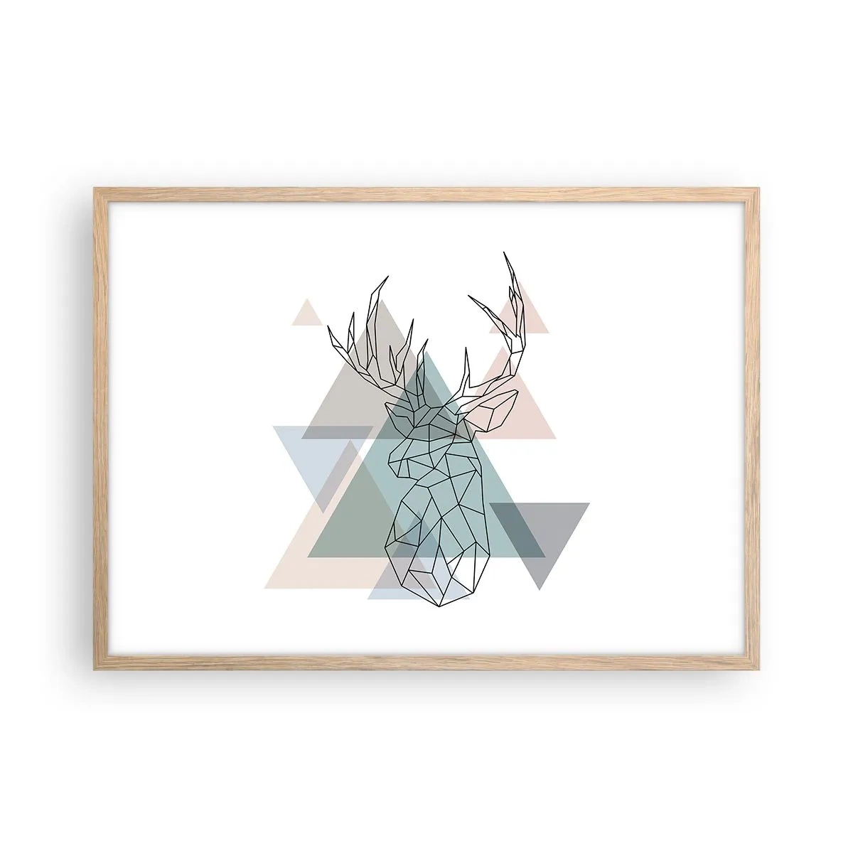 Affisch i ram av ljusek - I en geometrisk skog - 70x50 cm
