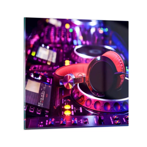 Glastavla - Bild på glas - Innan partyt startar - 40x40 cm