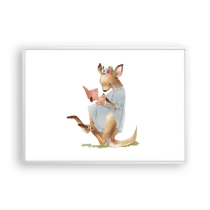 Affisch i vit ram - Mamma, läs för mig - 100x70 cm