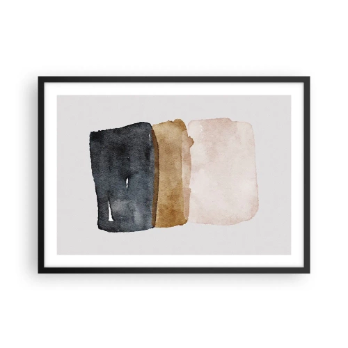 Affisch i svart ram - Komposition av jordens färger - 70x50 cm