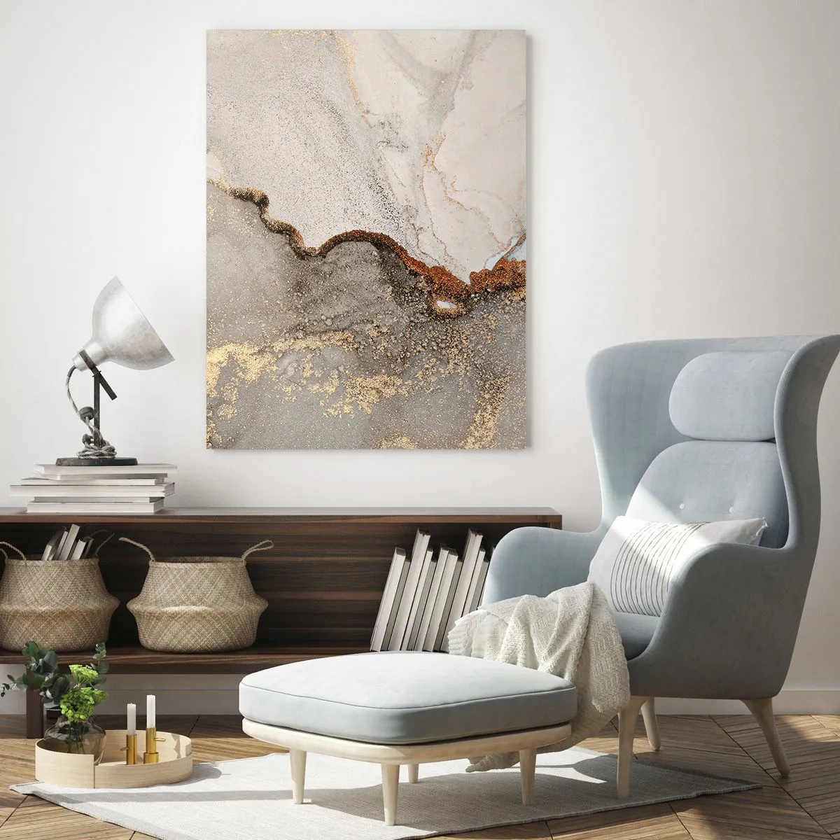 Glastavla - Bild på glas - På färgernas gräns - 50x70 cm