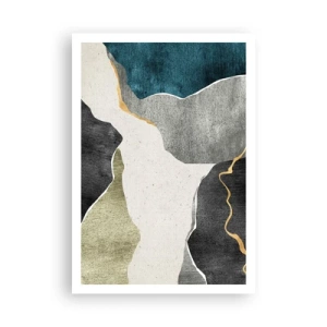 Affisch - Mosaikkomposition med en guldtråd - 70x100 cm