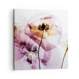 Canvastavla - Bild på duk - Blommornas transparenta kroppar - 60x60 cm