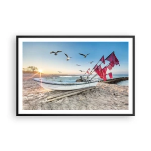 Affisch i svart ram - Välförtjänt vila - 91x61 cm