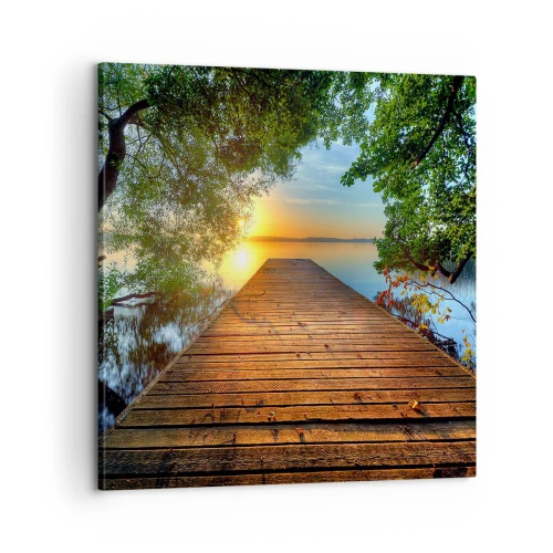 Canvastavla - Bild på duk - Sakta ner, sätt dig - 60x60 cm