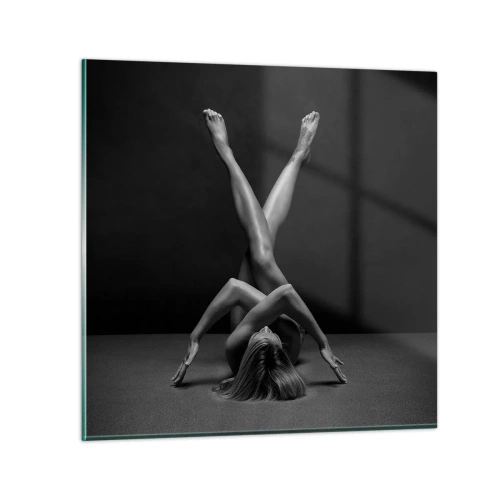Glastavla - Bild på glas - Nakenhetens geometri - 40x40 cm