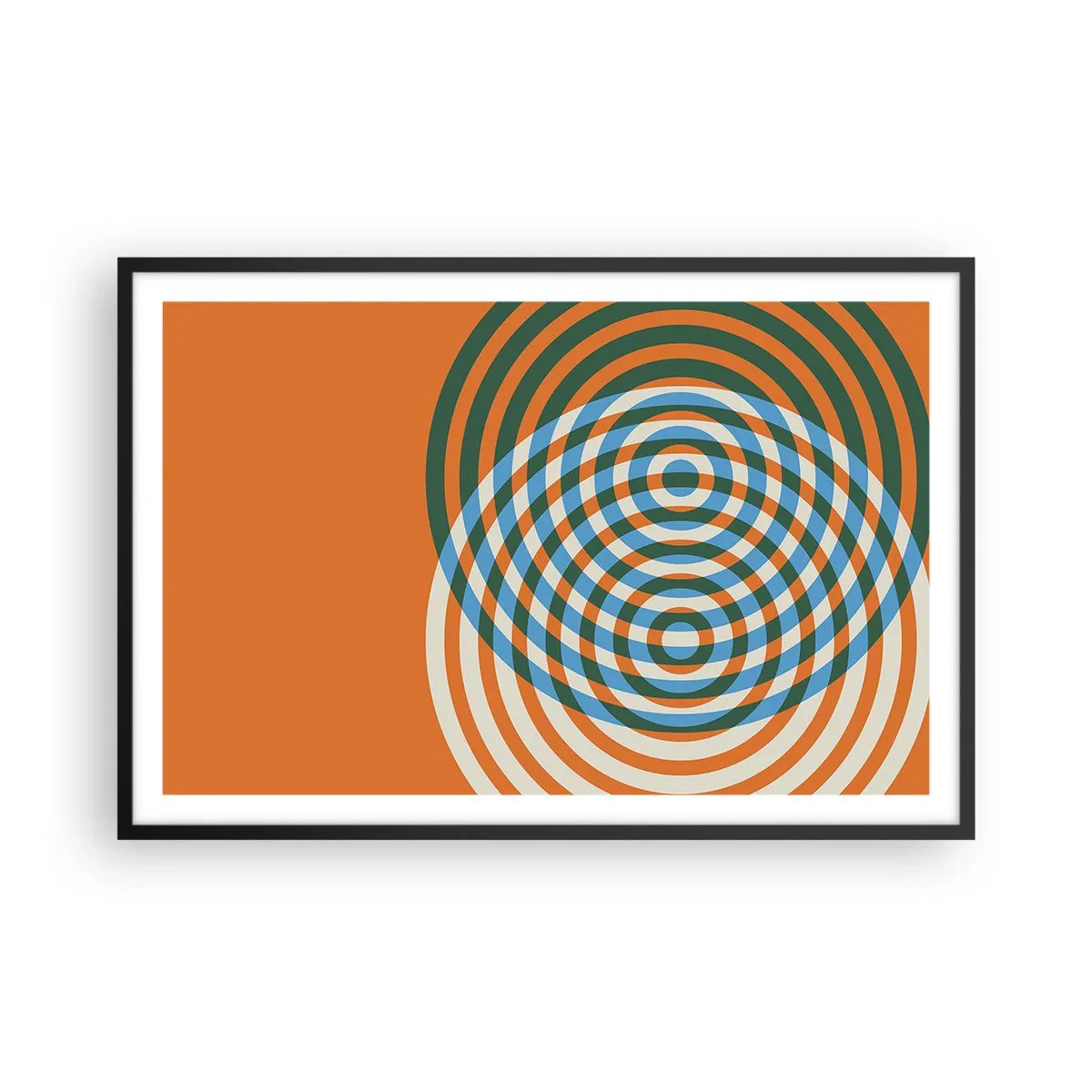 Affisch i svart ram - Abstrakt cirkulär variation - 91x61 cm