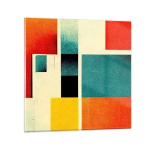 Glastavla - Bild på glas - Geometrisk abstraktion - bra energi - 30x30 cm