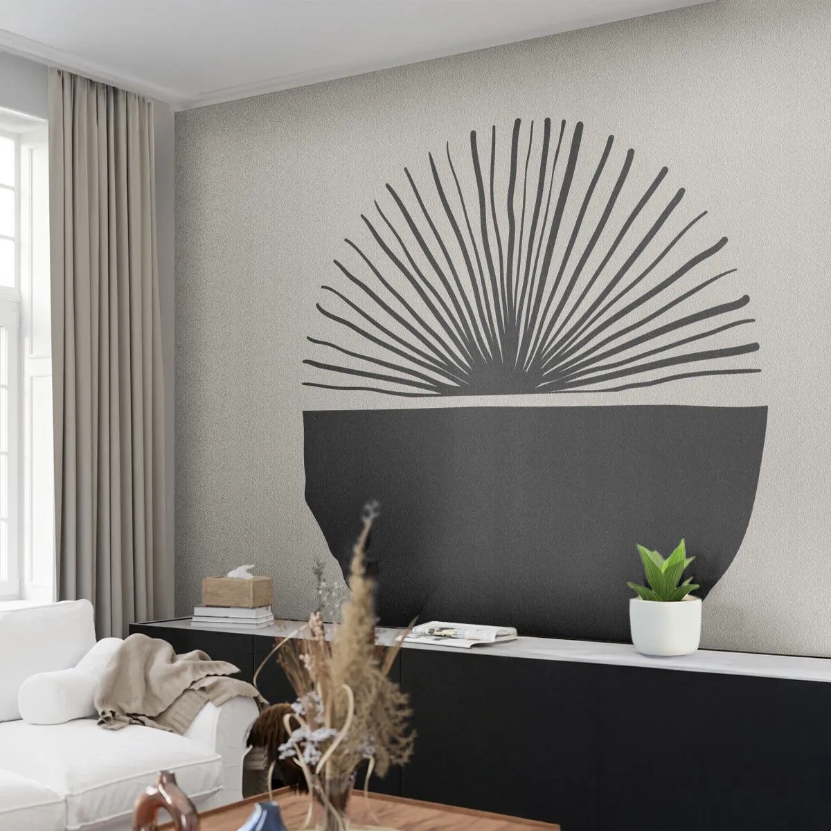 Fototapet Premium Sand - En rad olika möjligheter - Boho, Minimalistisk, Skiss - 100x70 cm