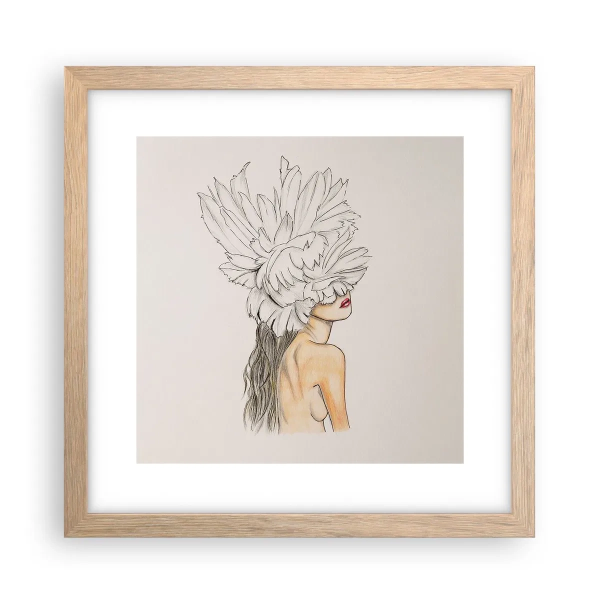 Affisch i ram av ljusek - Krönt skönhet - 30x30 cm