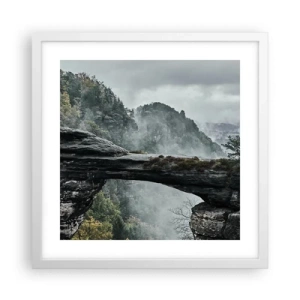 Affisch i vit ram - Äventyret är på väg att börja - 40x40 cm