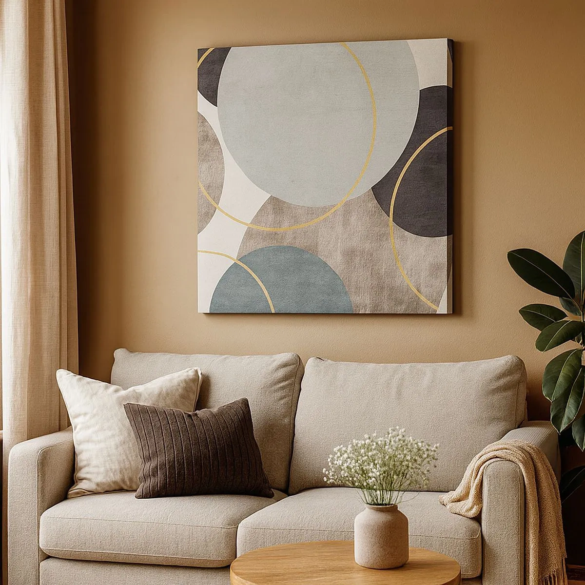 Canvastavla - Bild på duk - Cirkel efter cirkel - 30x30 cm