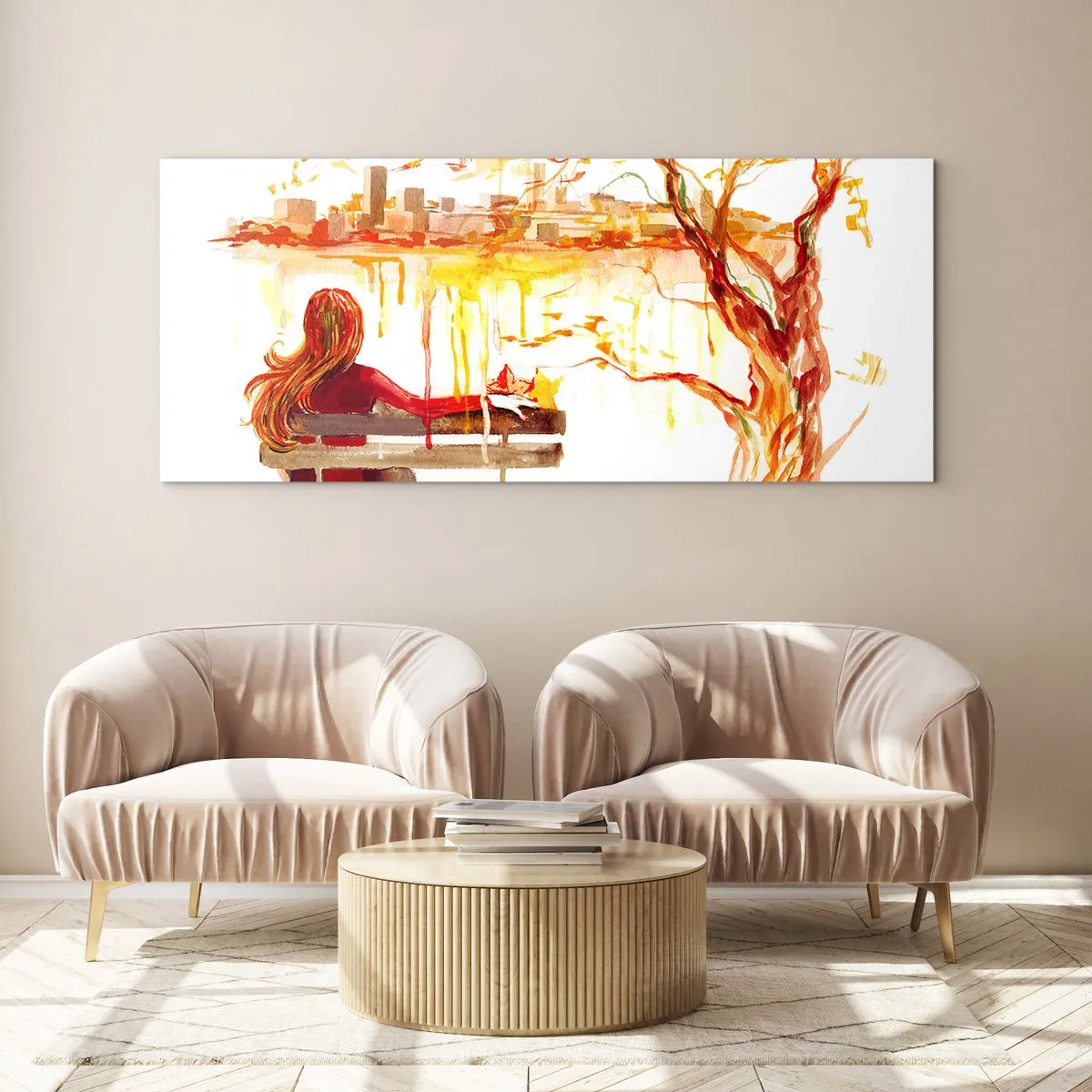Glastavla - Bild på glas - En stund för eftertanke - 100x40 cm