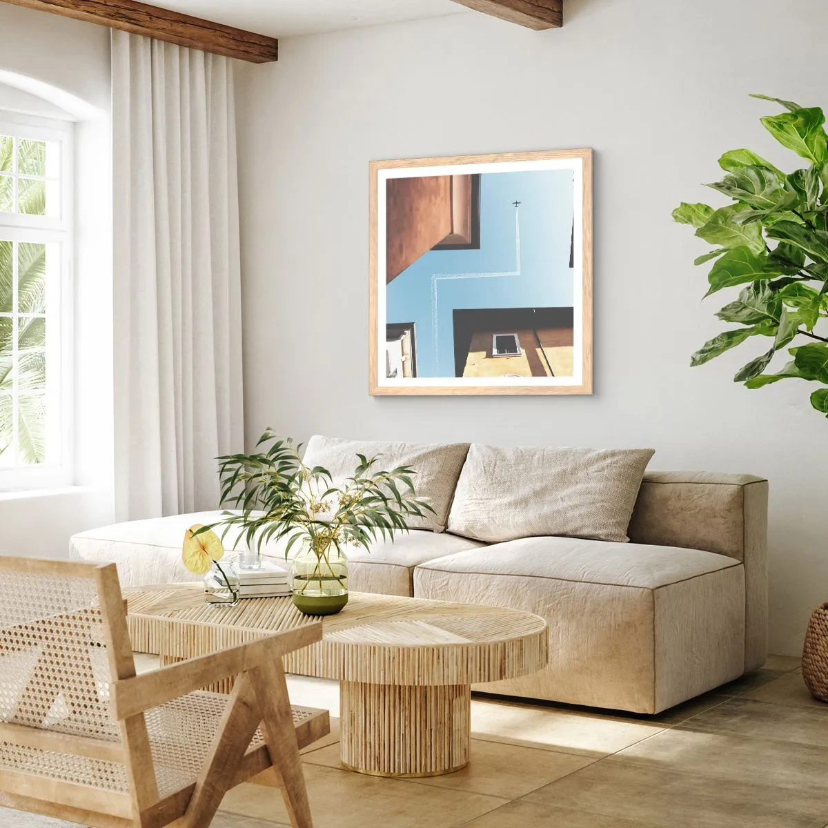 Affisch i ram av ljusek - Ovanför stadens labyrint - 30x30 cm