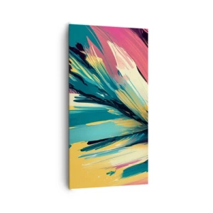 Canvastavla - Bild på duk - Komposition - en explosion av glädje - 65x120 cm