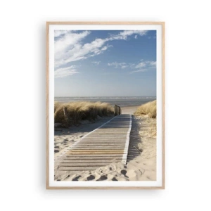 Affisch i ram av ljusek - Bortom sanddynan, i gräsets brus - 70x100 cm