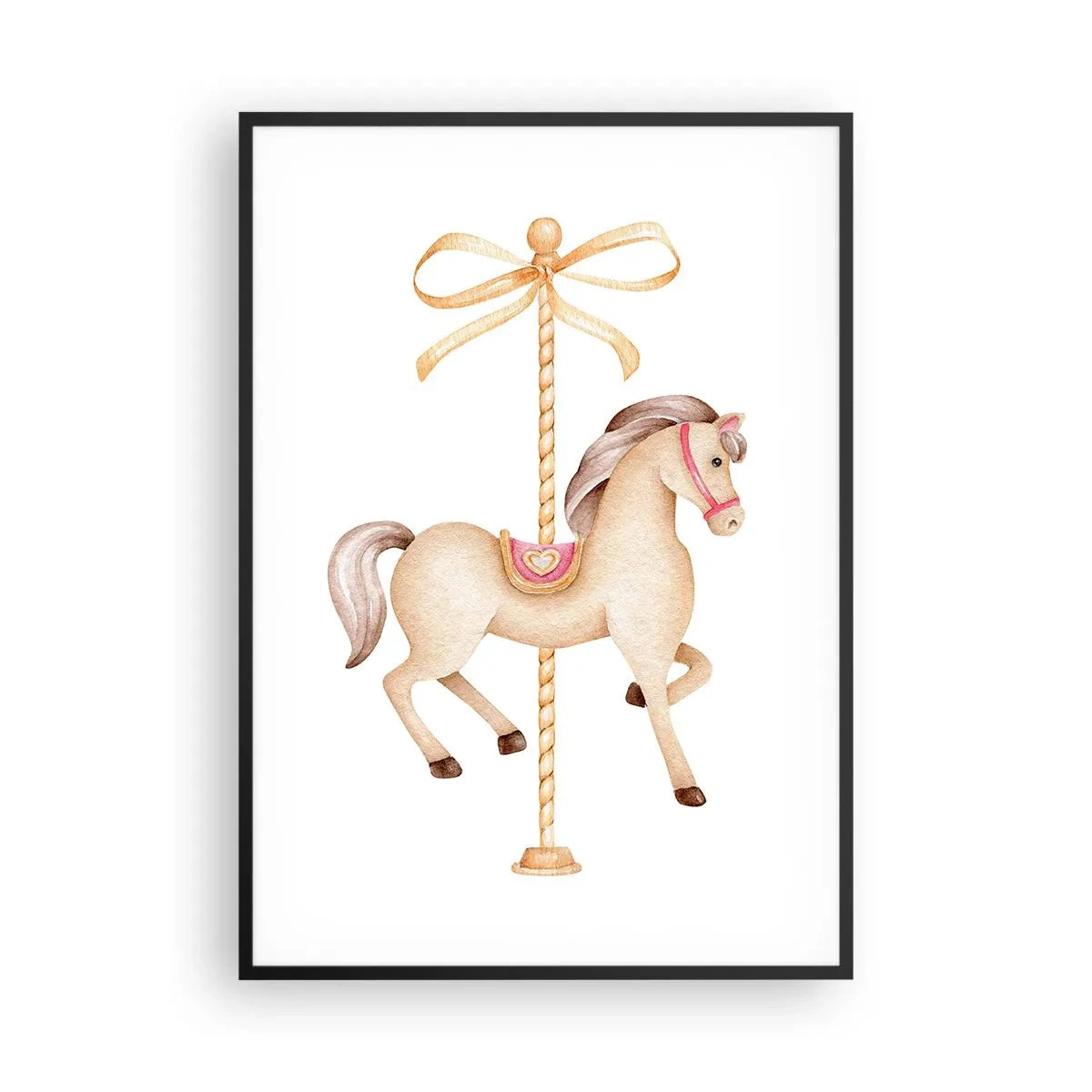 Affisch i svart ram - Med en graciös trav - 70x100 cm